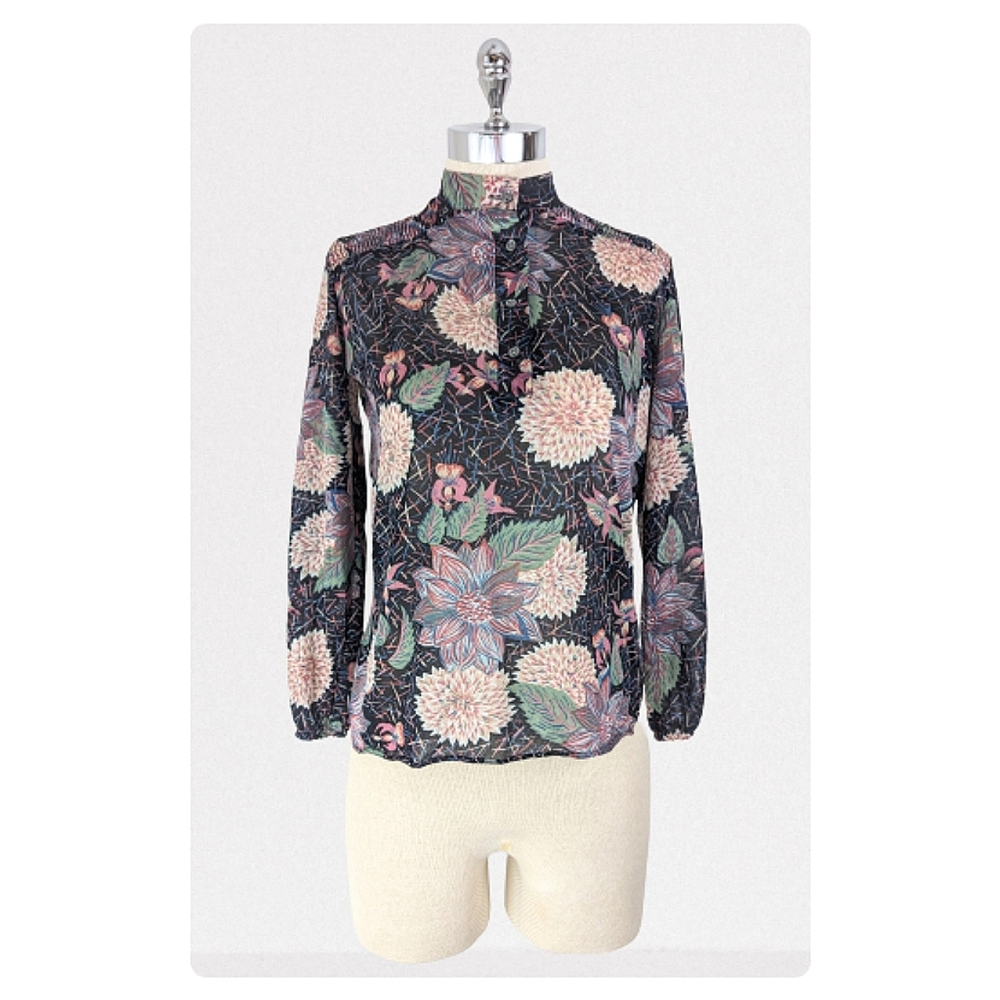 vintage 70's floral blouse